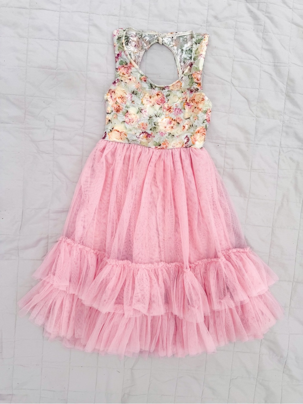 Weissman Love Story Pink Floral Lyrical Ballet Dance Costume Dress LC 10 12 Girl